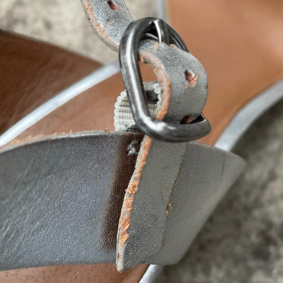 Lucky Brand  Silver Ankle Strap Heels, Size 7 - Picture 8 of 13